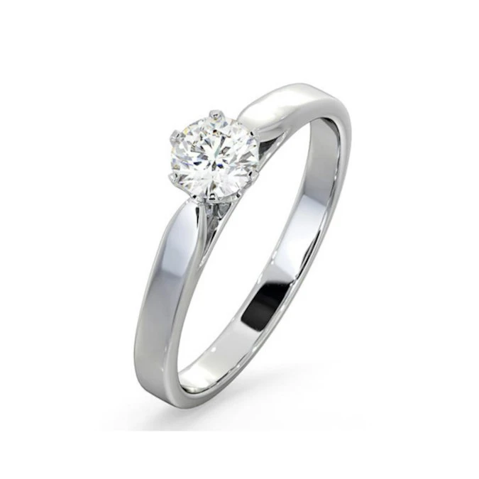 Certified 0.50CT Chloe Low 18K White Gold Engagement Ring E/VS2 1 Certified 0.50CT Chloe Low 18K White Gold Engagement Ring E/VS2