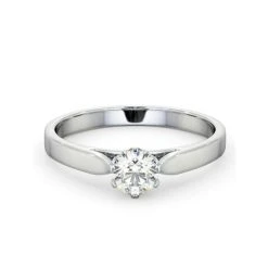 Engagement Ring Certified Low Set Chloe 18K White Gold Diamond 0.50CT -The Diamond Store UT23 050W2 2