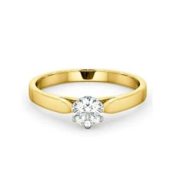 Certified 0.50CT Chloe Low 18K Gold Engagement Ring E/VS2 8 Certified 0.50CT Chloe Low 18K Gold Engagement Ring E/VS2 -The Diamond Store UT23 050Y2 2