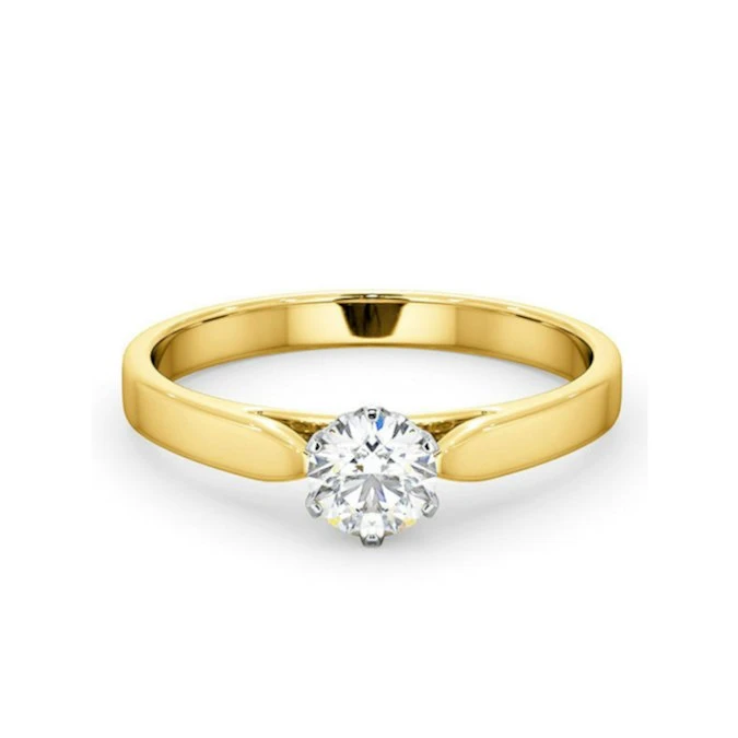 Certified 0.50CT Chloe Low 18K Gold Engagement Ring E/VS2 3 Certified 0.50CT Chloe Low 18K Gold Engagement Ring E/VS2 - Image 3
