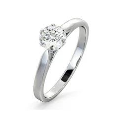 Certified 0.70CT Chloe Low Platinum Engagement Ring G/SI1