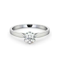 Certified 0.70CT Chloe Low Platinum Engagement Ring G/SI1 -The Diamond Store UT23 070W2