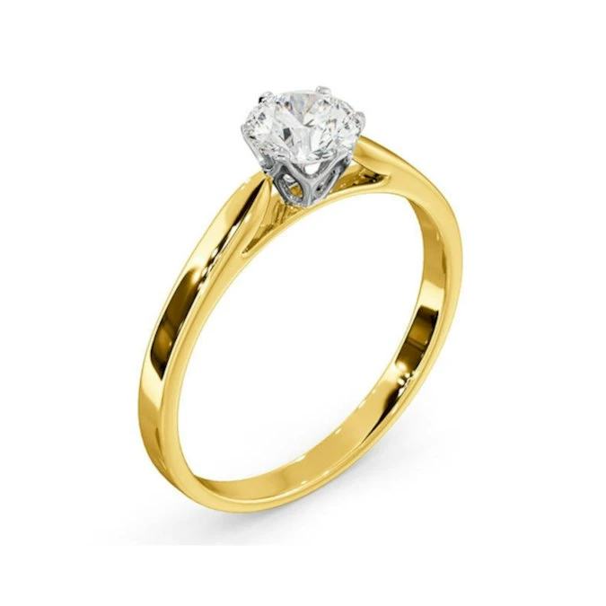 Certified Low Set Chloe 18K Gold Diamond Engagement Ring 0.75CT 2 Certified Low Set Chloe 18K Gold Diamond Engagement Ring 0.75CT - Image 2