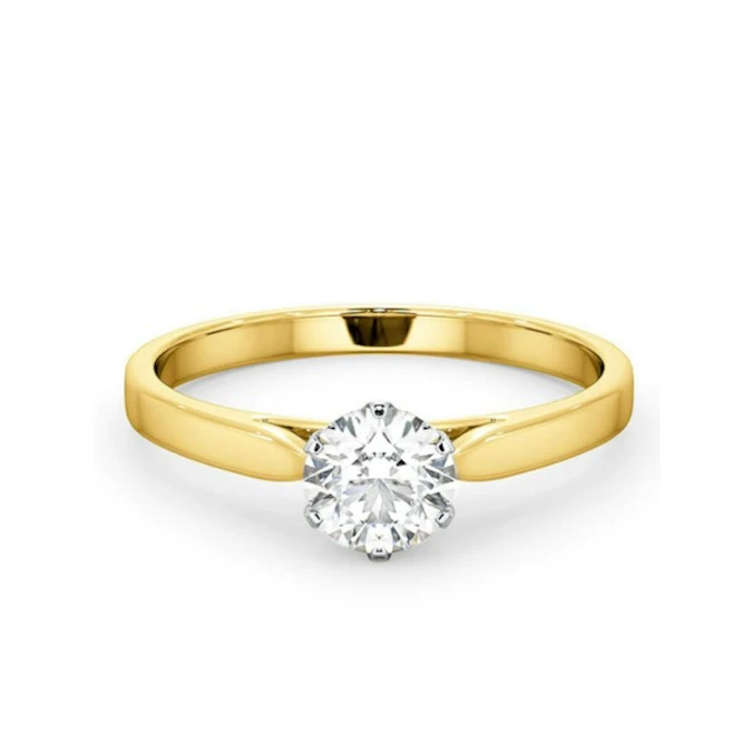 Certified Low Set Chloe 18K Gold Diamond Engagement Ring 0.75CT 3 Certified Low Set Chloe 18K Gold Diamond Engagement Ring 0.75CT - Image 3