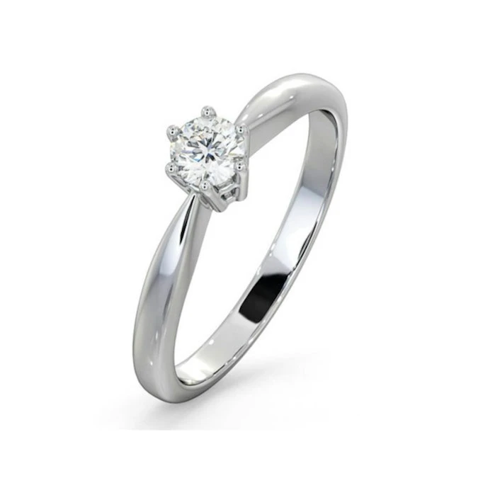 Engagement Ring High Set Chloe 18K White Gold Diamond 0.25CT H/SI 1 Engagement Ring High Set Chloe 18K White Gold Diamond 0.25CT H/SI