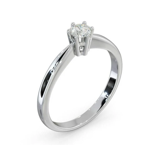 Engagement Ring High Set Chloe 18K White Gold Diamond 0.25CT H/SI 2 Engagement Ring High Set Chloe 18K White Gold Diamond 0.25CT H/SI - Image 2
