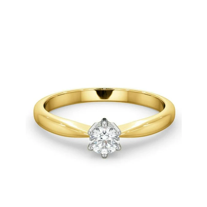 Certified High Set Chloe 18K Gold Diamond Engagement Ring 0.25CT 3 Certified High Set Chloe 18K Gold Diamond Engagement Ring 0.25CT - Image 3