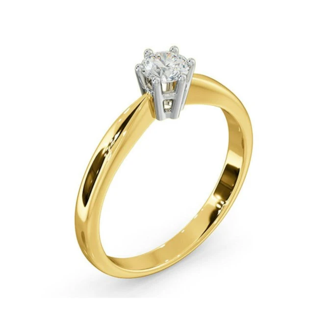 Engagement Ring High Set Chloe 0.33ct Lab Diamond H/Si In 18K Gold 2 Engagement Ring High Set Chloe 0.33ct Lab Diamond H/Si In 18K Gold - Image 2