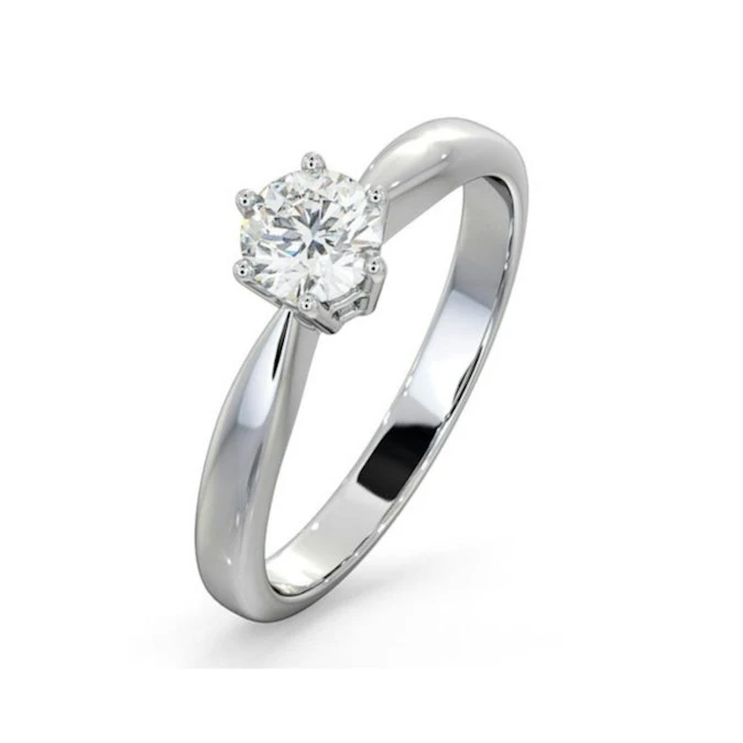 Certified 0.50CT Chloe High 18K White Gold Engagement Ring G/SI1 1 Certified 0.50CT Chloe High 18K White Gold Engagement Ring G/SI1