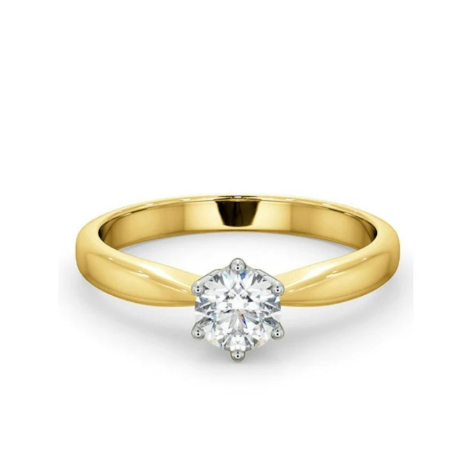 Certified High Set Chloe 18K Gold Diamond Engagement Ring 0.50CT 3 Certified High Set Chloe 18K Gold Diamond Engagement Ring 0.50CT - Image 3