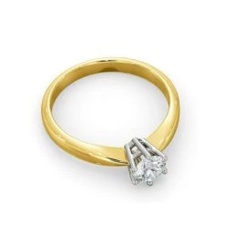 Certified 0.50CT Chloe High 18K Gold Engagement Ring E/VS2 -The Diamond Store UT25 050Y3 4