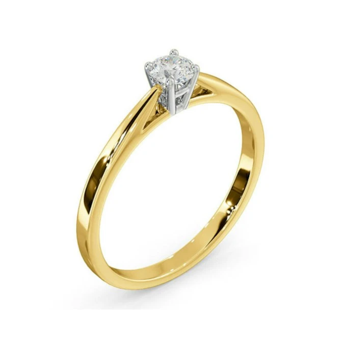 Engagement Ring Certified Petra 18K Gold Diamond 0.25CT-F-G/VS 2 Engagement Ring Certified Petra 18K Gold Diamond 0.25CT-F-G/VS - Image 2
