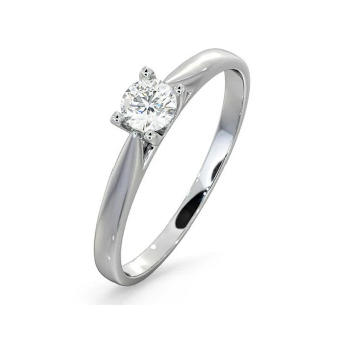 Certified Grace 18K White Gold Diamond Engagement Ring 0.25CT 1 Certified Grace 18K White Gold Diamond Engagement Ring 0.25CT