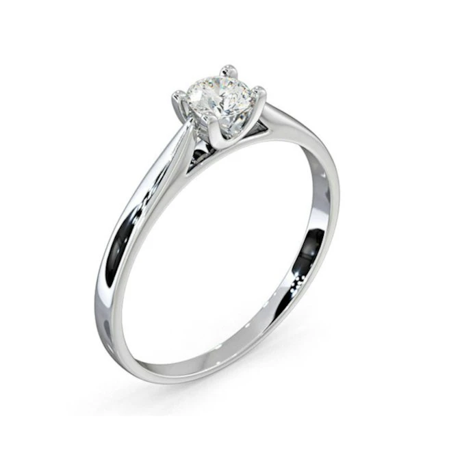 Certified Grace 18K White Gold Diamond Engagement Ring 0.25CT 2 Certified Grace 18K White Gold Diamond Engagement Ring 0.25CT - Image 2