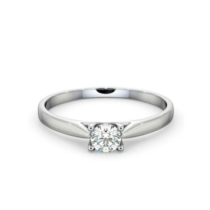 Certified Grace 18K White Gold Diamond Engagement Ring 0.25CT 3 Certified Grace 18K White Gold Diamond Engagement Ring 0.25CT - Image 3