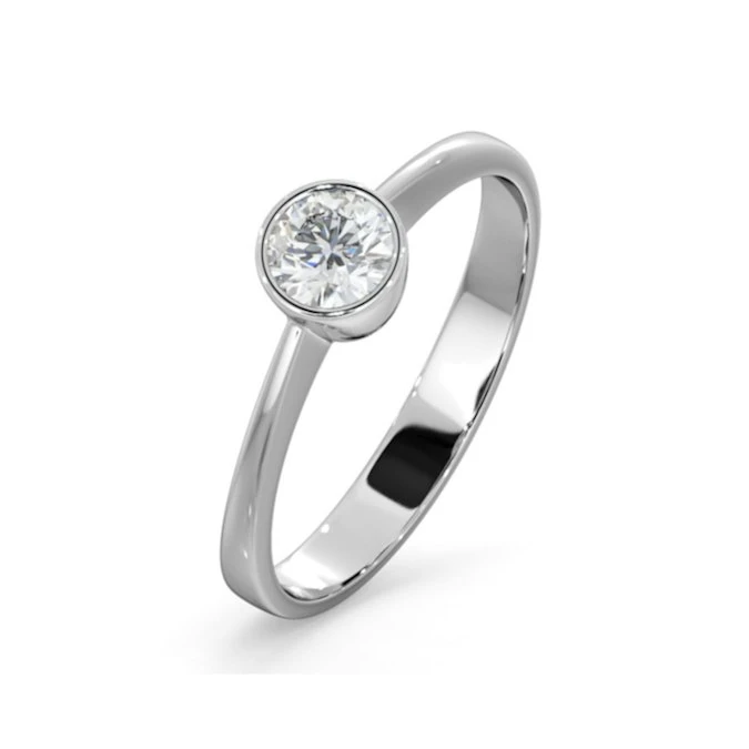 Diamond Engagement Ring - Emily Round 0.33CT G/VS - 18K White Gold 1 Diamond Engagement Ring - Emily Round 0.33CT G/VS - 18K White Gold