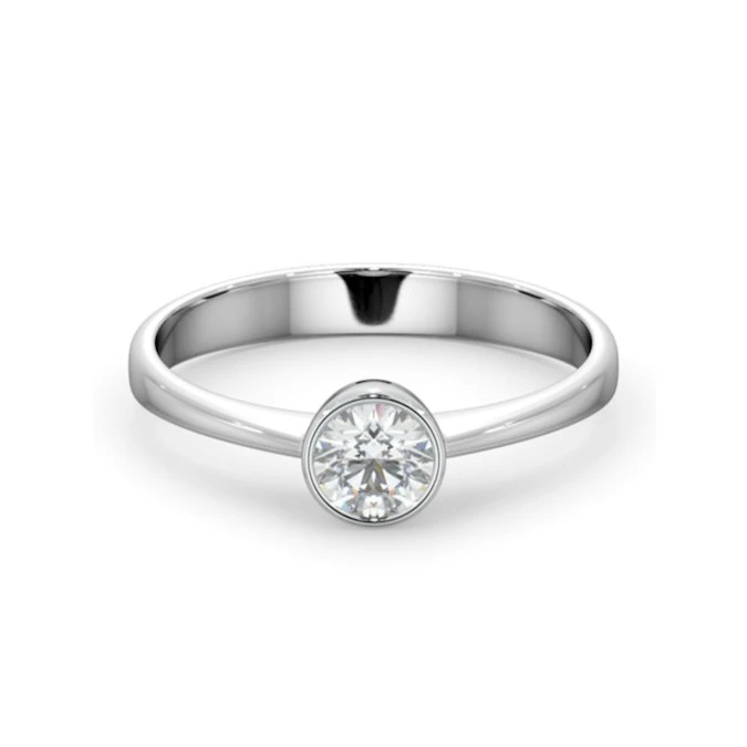 Diamond Engagement Ring - Emily Round 0.33CT G/VS - 18K White Gold 2 Diamond Engagement Ring - Emily Round 0.33CT G/VS - 18K White Gold - Image 2
