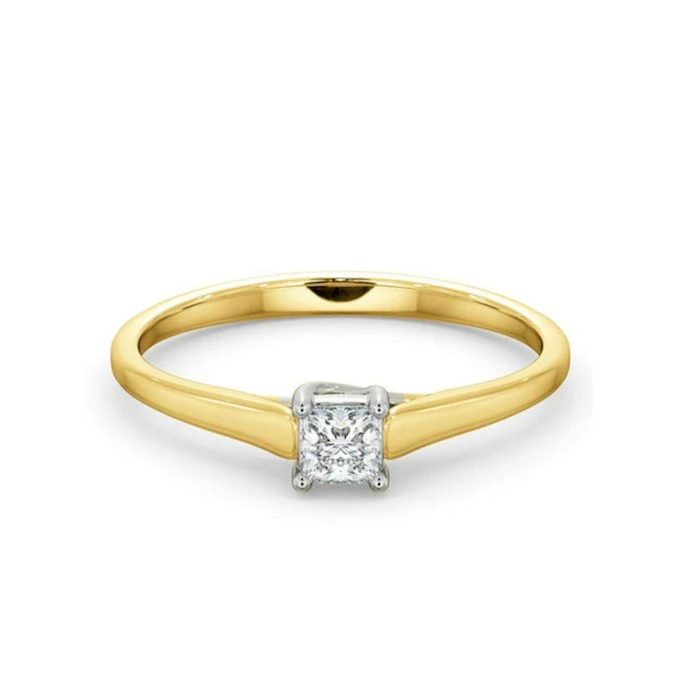 Certified Lucy 18K Gold Diamond Engagement Ring 0.25CT-G-H/SI 3 Certified Lucy 18K Gold Diamond Engagement Ring 0.25CT-G-H/SI - Image 3