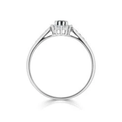 Sapphire Ring With Lab Diamonds In 925 Silver - 5 X 3mm Centre -The Diamond Store Y1049sw 19