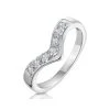 Diamond 0.11ct 9K White Gold Wishbone Ring