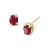 Ruby 5 X 4mm 18K Yellow Gold Earrings
