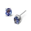 Tanzanite 5 X 4mm (0.70ct) 9K White Gold Earrings