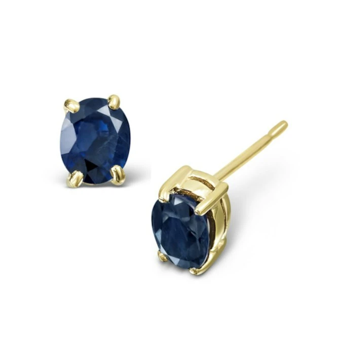 Sapphire 5mm X 4mm 18K Yellow Gold Earrings 1 Sapphire 5mm X 4mm 18K Yellow Gold Earrings