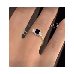 Sapphire 6 X 4mm And Diamond 9K Gold Ring A3220 -The Diamond Store a3220 v1