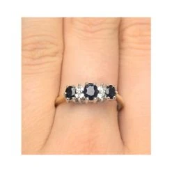 Sapphire 1.00ct And Diamond 9K Gold Ring -The Diamond Store a3254 v2