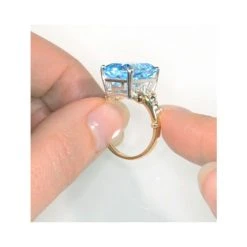 Blue Topaz 9.35CT 9K Yellow Gold Ring -The Diamond Store a3445 v2
