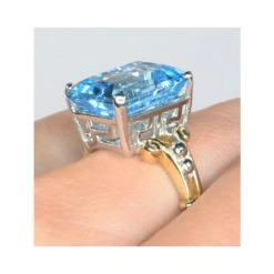 Blue Topaz 9.35CT 9K Yellow Gold Ring -The Diamond Store a3445 v3