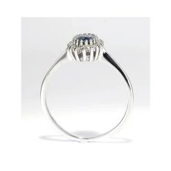 Sapphire 6 X 4mm And Diamond 9K White Gold Ring A3906 -The Diamond Store a3906 v1