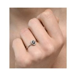 Sapphire 5 X 3mm And Diamond 9K White Gold Ring A4432 -The Diamond Store a4432h