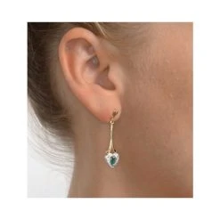 Emerald 5 X 3mm And Diamond 9K Yellow Gold Earrings B3263 9 Emerald 5 X 3mm And Diamond 9K Yellow Gold Earrings B3263 -The Diamond Store b3263 v2