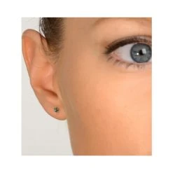 Emerald 3 X 3mm 9K Yellow Gold Stud Earrings -The Diamond Store b3509 v1