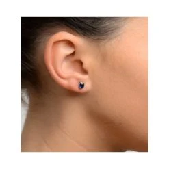 Sapphire 5mm X 4mm 0.80ct 9K White Gold Earrings 8 Sapphire 5mm X 4mm 0.80ct 9K White Gold Earrings -The Diamond Store b3600 v2