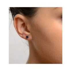 Sapphire 5mm X 4mm 0.80ct 9K White Gold Earrings 9 Sapphire 5mm X 4mm 0.80ct 9K White Gold Earrings -The Diamond Store b3600 v3