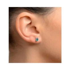 Emerald 5 X 4mm 0.70ct 9K White Gold Earrings -The Diamond Store b3601 v2