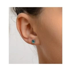 Emerald 5 X 4mm 0.70ct 9K White Gold Earrings -The Diamond Store b3601 v3