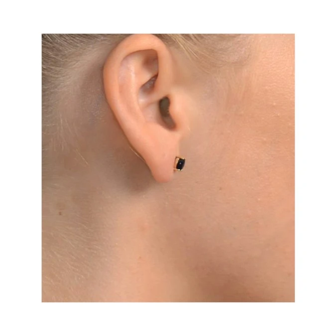 Sapphire 5mm X 4mm 0.80ct 9K Yellow Gold Earrings 3 Sapphire 5mm X 4mm 0.80ct 9K Yellow Gold Earrings - Image 3