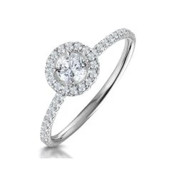 Ella Halo Lab Diamond Engagement Ring 0.55ct In 9K White Gold
