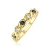 Sapphire 2.25 X 2.25mm And Diamond 9K Gold Ring