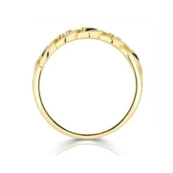 Sapphire 2.25 X 2.25mm And Diamond 9K Gold Ring -The Diamond Store dcr18 ss