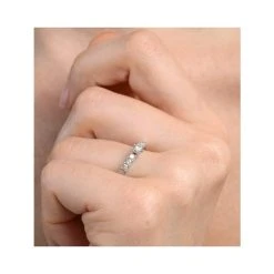 Sidestone Engagement Ring With 0.33ct Of Diamonds Set In 9K White Gold -The Diamond Store e4350h