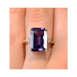 Amethyst 6.40ct And Diamond 9K Gold Ring -The Diamond Store e5489 v1