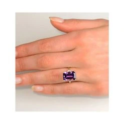Amethyst 6.40ct And Diamond 9K Gold Ring -The Diamond Store e5489 v2
