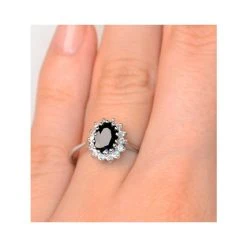 Sapphire 0.95ct And Diamond 9K White Gold Ring -The Diamond Store e5727 v2