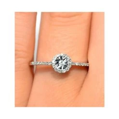 Halo Ring With 0.11ct Of Diamonds Set In 9K White Gold -The Diamond Store e5922 v1