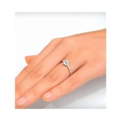 Halo Ring With 0.11ct Of Diamonds Set In 9K White Gold -The Diamond Store e5922 v2