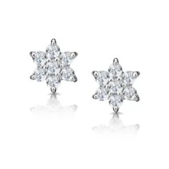 Diamond Cluster Earrings 0.30ct White Gold